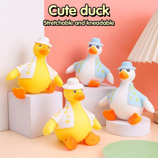 Duck Squeeze Toy Soft TPR Colored Lights Flashing Animal Doll Pinch Toys Stress Relief Vent Toy Cartoon Duck Doll Squishes