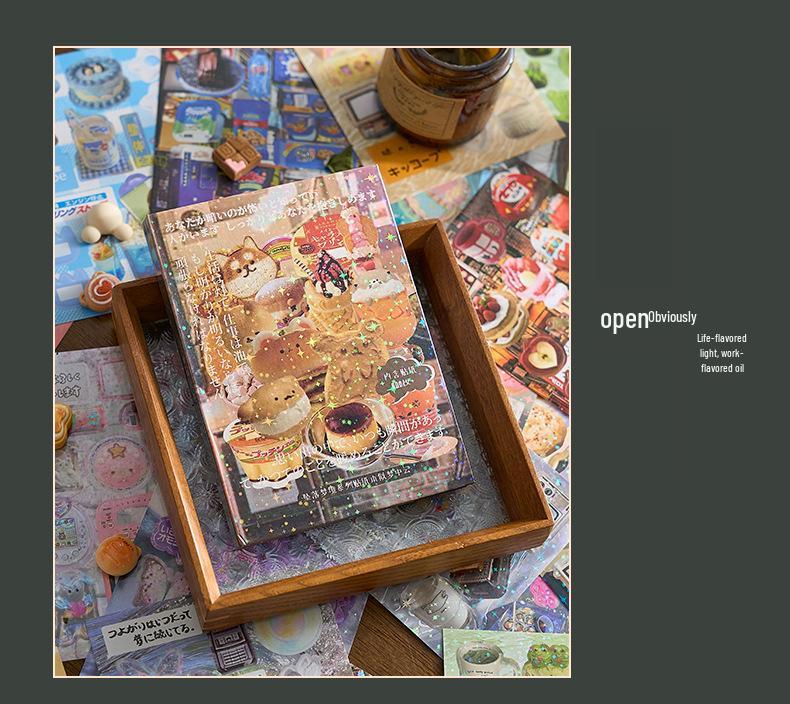 Glimmering Memories Retro Japanese Die-Cut Sticker Book for DIY Collage and Journaling