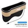 For Jeep Car LED Lights Seat Gap Storage Box Cup Holder With USB Charging For Jeep Grand Cherokee Wrangler JK Gladiator Compa