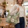 Vintage Floral Printed Shoulder Tote Bag