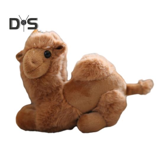 

Милий плюшевий брелок для ключів у формі верблюда, пухнастий брелок для ляльки-верблюда для рюкзаків, гаманців, ляльки, підвісний кулон, аксесуар колір світло кави