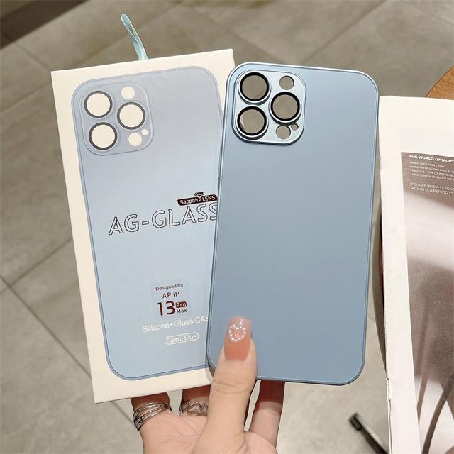 

Luxury AG Matte Glass For Magsafe Magnetic Case For Apple iPhone 11 12 13 14 15 Pro Max Plus Аксесуари для бездротової зарядки For iPhone 14