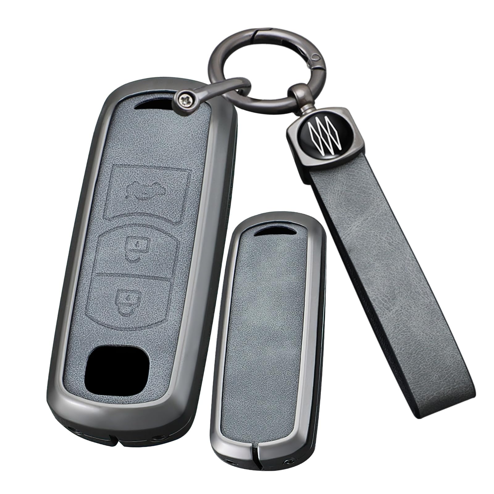 [ontto] Mazda Key Case Key Cover PU Leather Alloy Keychain M