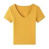 Jane Manni Women's Slim V-Neck Short-Sleeve Summer T-Shirt - Versatile & Hot Girl Style