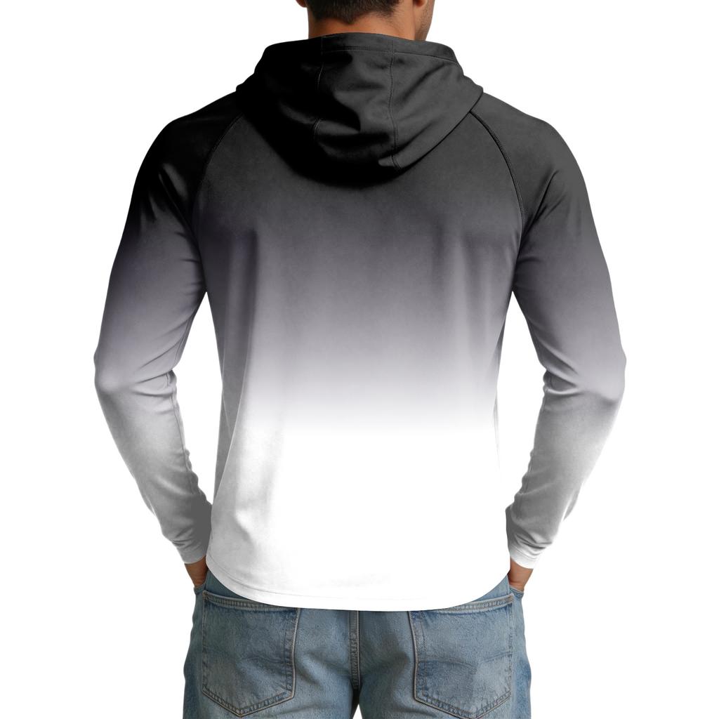 Men's 50 Plus Sun Hoodie Long Sleeve Lightweight Stretch Quick Dry Hooded Shirt for Outdoor Activities