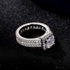 Fashion Zircon Engagement Ring Women'S, Square Round Diamond Zircon Ring