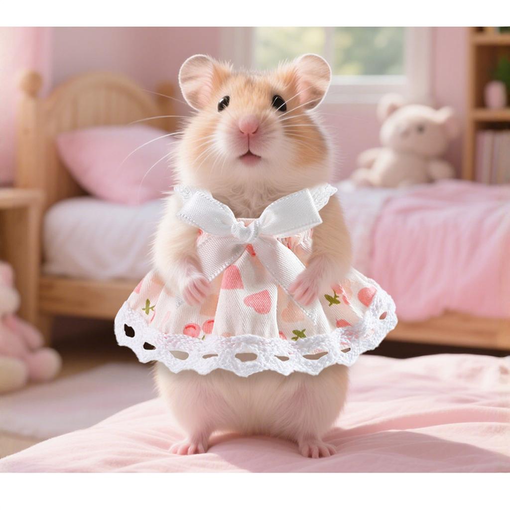 Süßes Baumwoll-Outdoor-Kleid für Hamster Syrischer Hamster Meerschweinchen Kleines Haustierkostüm