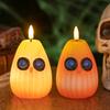 Autumn Owl Flameless Candle LED Night Light Battery Operated Flickering Candle Light Halloween Christmas Home Decor