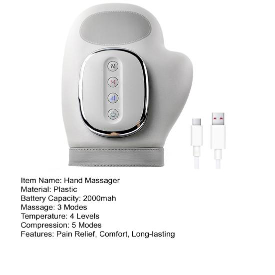 Hand Massager with Heat And Compression Cordless Hand Massager with 3 Massages 4 Temps 5 Compression for Arthritis Carpal Tunnel Gift for Women Men