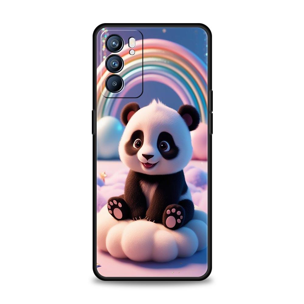 Baby Panda Phone Case For Oppo Reno 13 12 11 10 7 F Find X5 X6 A98 A80 A79 A78 A57 A54 A31 A17 Pro 5G Soft TPU Cover Fundas Bags