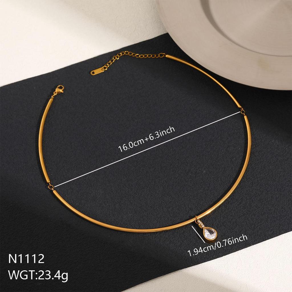 INS Style Women's Titanium Steel Geometric Collarbone Chain - Simple, Luxurious, Non-Fading Jewelry