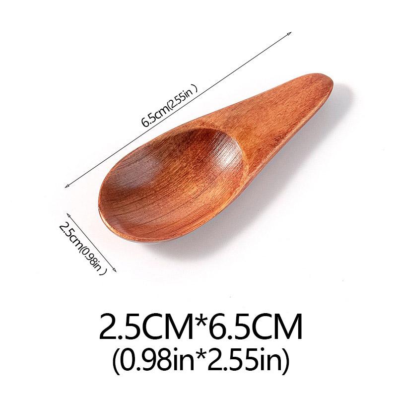 

Wood Mini Creative Tea Spoon Short Handled Condiment Scoop Flatware Coffee Tea Small Sugar Spoon Coffee Spoon Kitchen Gadgets