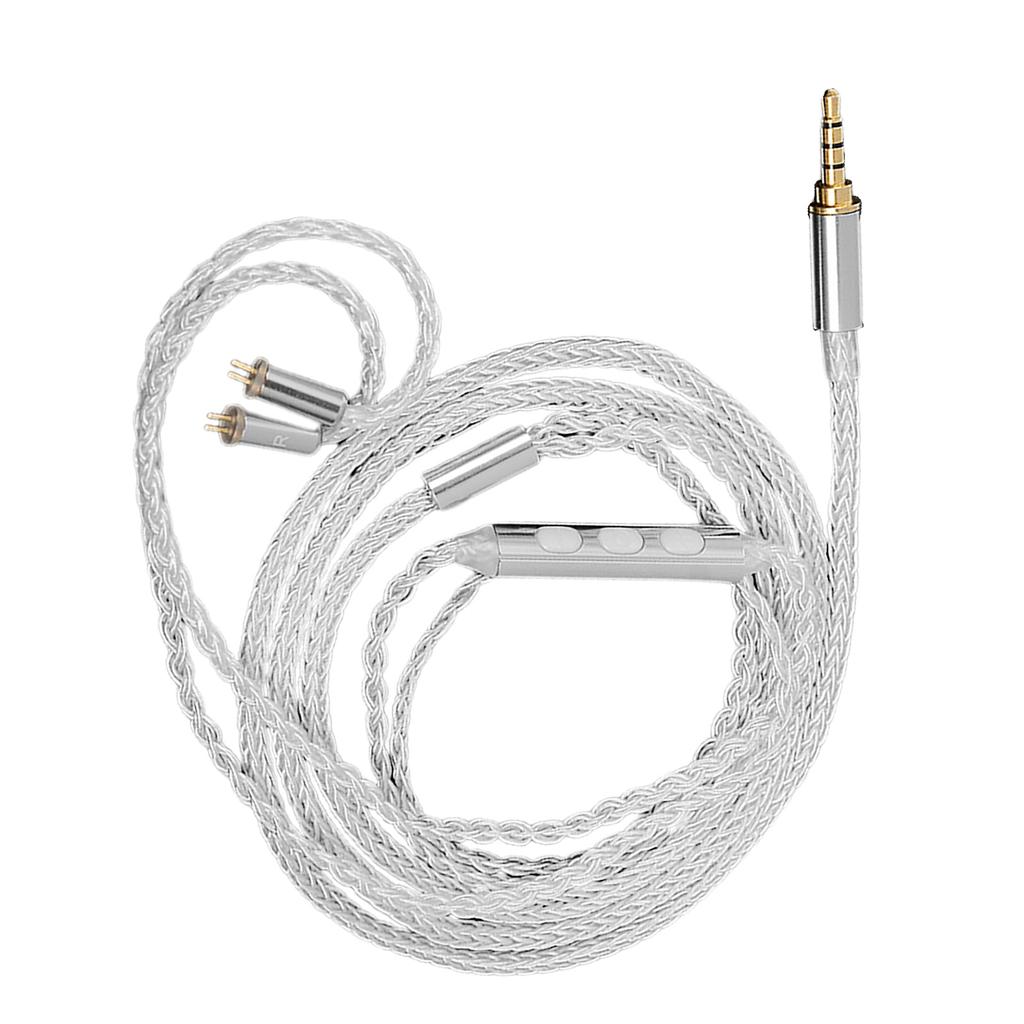 3.5mm/Type-C Headphone Cable 8Core Silver Plated Braided Earphone Cable 2Pin 0.78mm Plug Replacement Earphone Cable