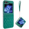 Premium Leather Z Flip 4 Case with Hand Strap and Card Slot for Samsung Galaxy Z Flip 4, Pink