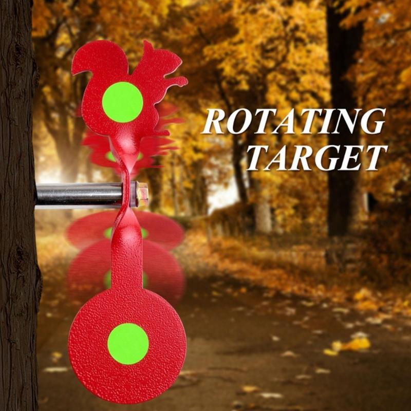 Thick Bidirectional Rotating Targets, 360-Degree Rotating Steel Targets Outdoor Catapults Practice Aiming Targets