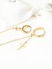 Minimalpiercing 14K Cross Two-Ring Layered Drop Earrings