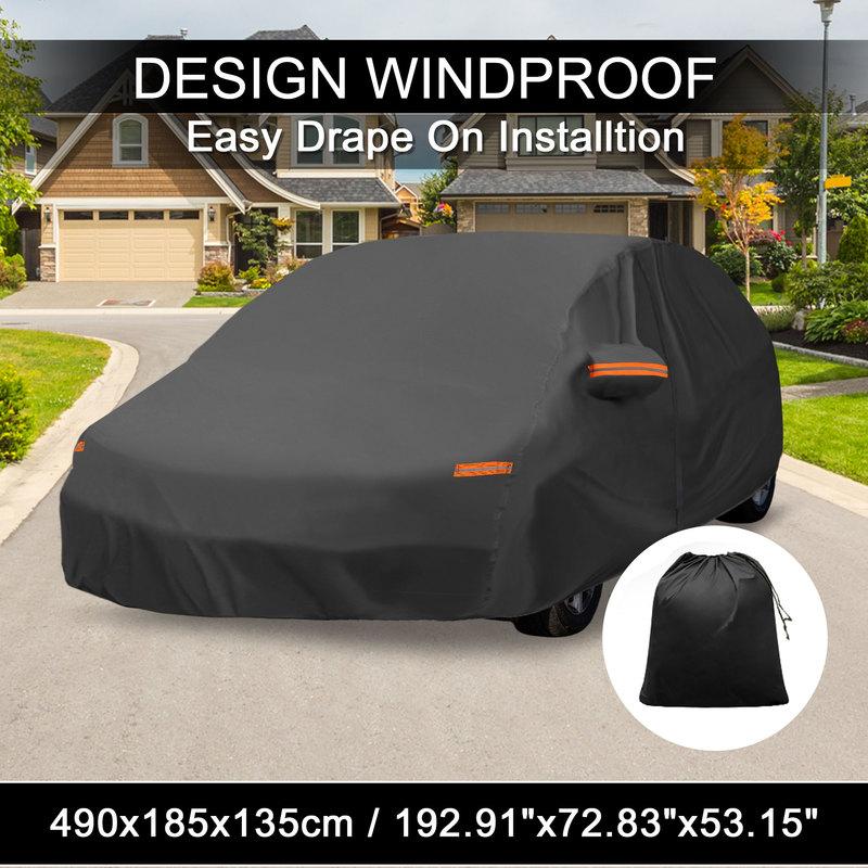 Motoforti Car Cover Outdoor Waterproof Sun Rain Snow Hail Protection with Left Side Door Zipper for Subaru Legacy Hatchback