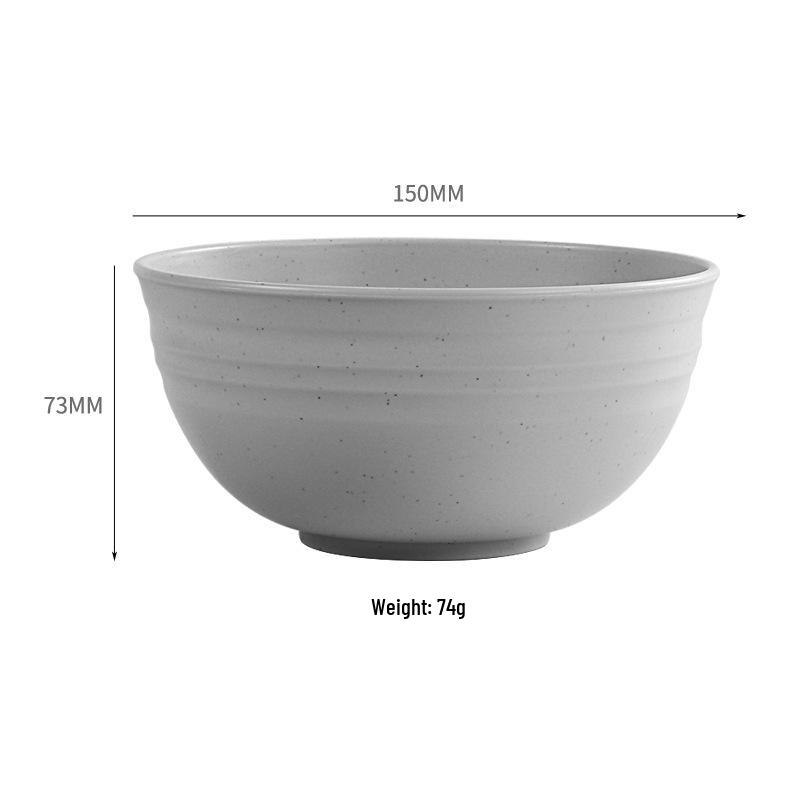 TK Exclusive Wheat Straw Bowl: 15cm Macaron Color, Vertical Stripe Design, Customizable with Logo