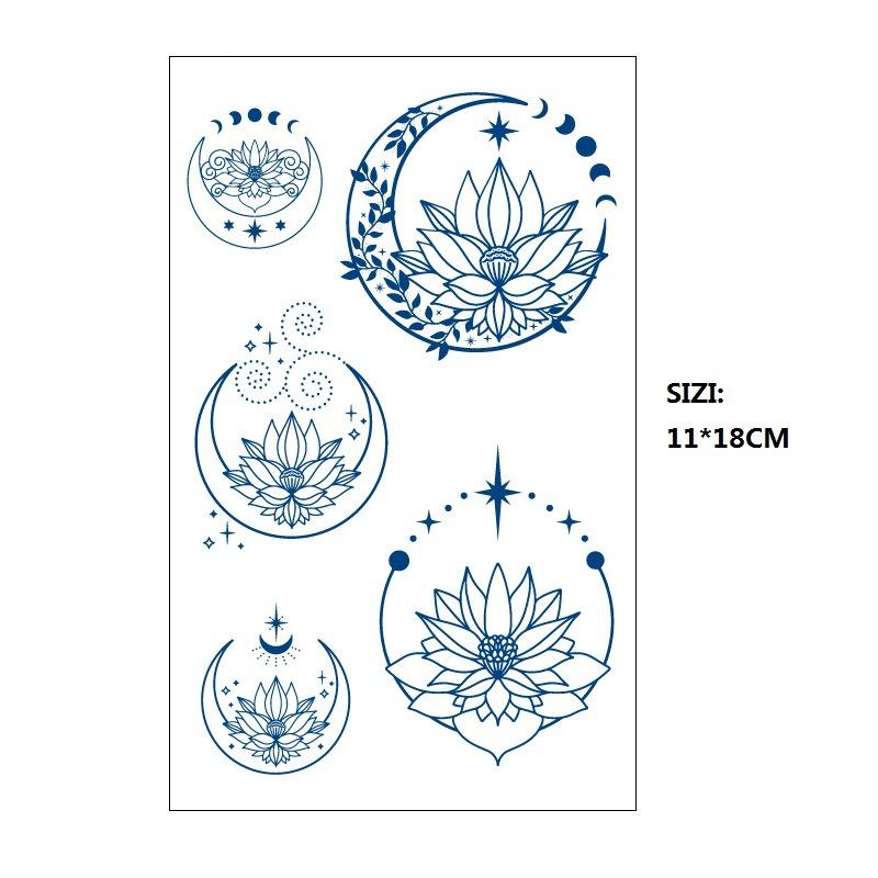 Emmy Naklejka Tatuaż Ziołowy Stopniowa Zmiana Geometryczny Gwieździste Niebo Łańcuch z Gwiazd Trwały Nieodblaskowy Naklejka Transferowa Wodna