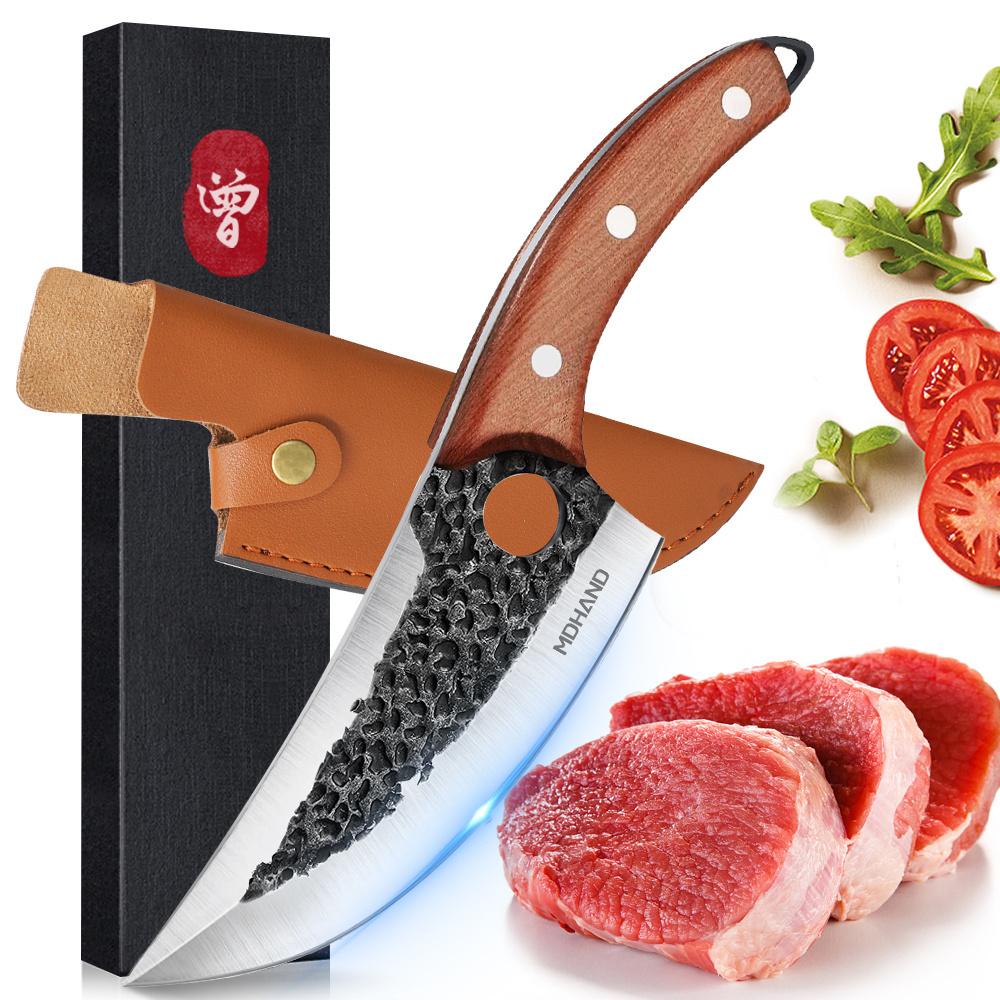 Hand-Forged Boning knife Chef Slicing Knife Meat Vegetable Fruit Kitchen Cutting Knife Double-edged Blade Kitchen Knives