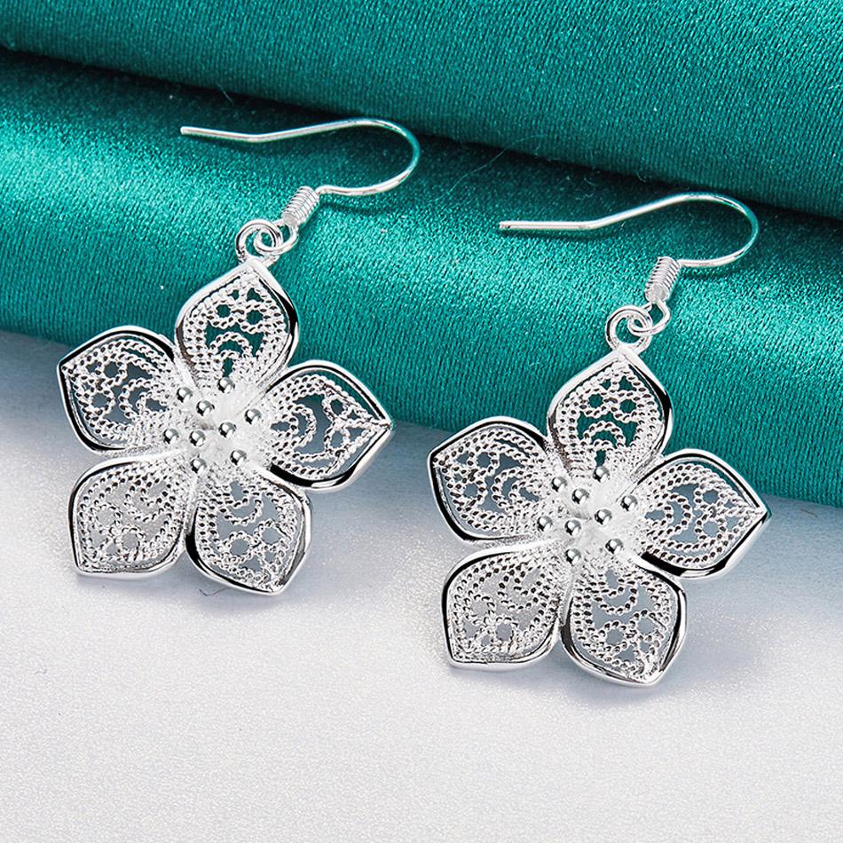 

Высококачественные ювелирные изделия из стерлингового серебра 925 пробы, модные серьги в стиле ретро с цветами для женщин, роскошные серьги ME052