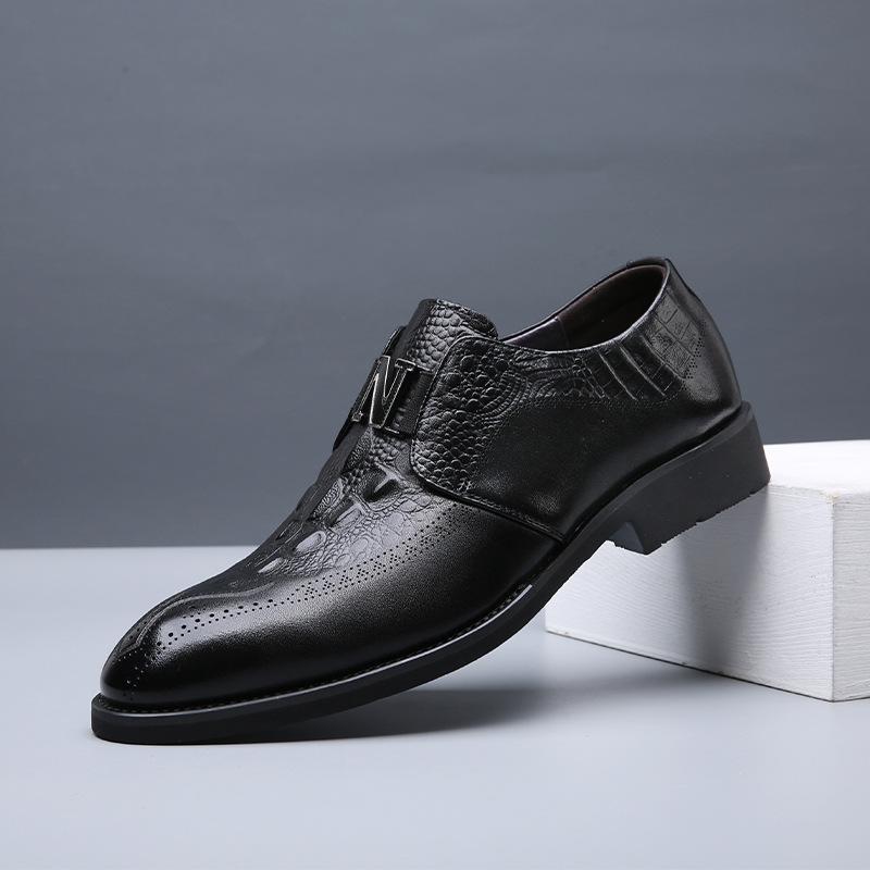 2025 autumn new business first-layer cowhide formal men's leather shoes office gentleman single shoes casual versatile