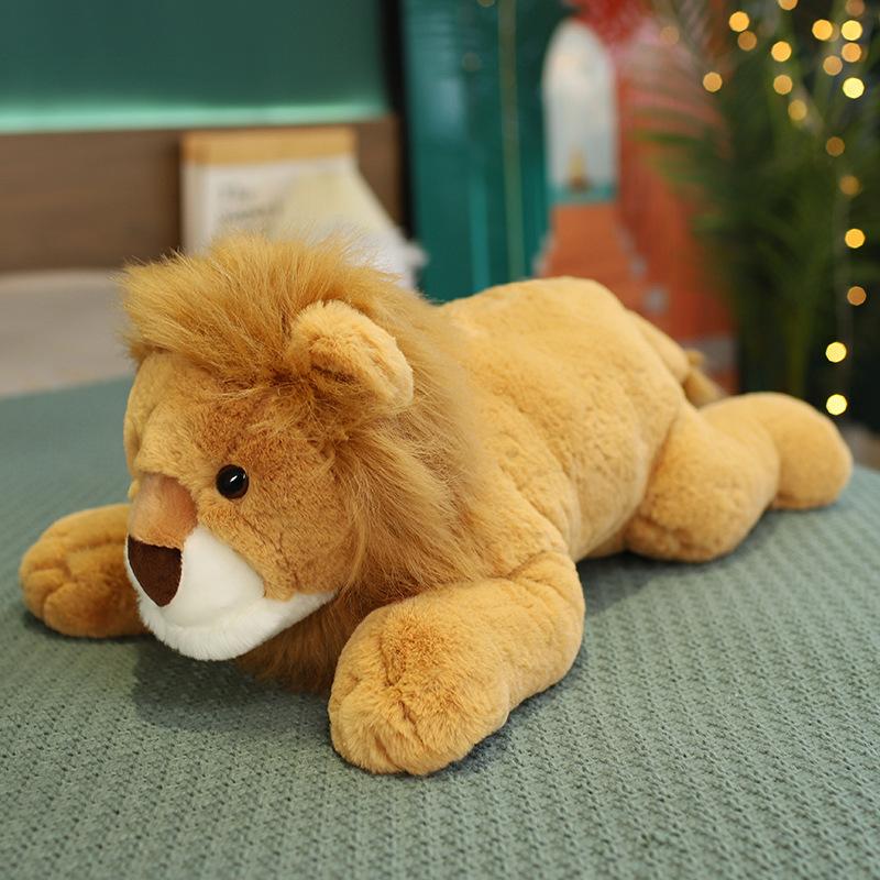 Süße Cartoon-Löwen-Plüschtiere Lebensechte Flauschige Männliche Löwen-Stoffpuppen Beruhigendes Baby-Schlafkissen Kindergeburtstagsgeschenk Für Jungen