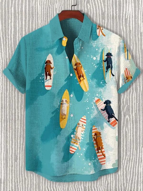 Fashion Men's Graphics Shirts Short Sleeved Button Down Lapel Shirts For Summer Oversized Tops Vacation Casual Hawaiian Shirts