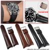 20mm For Any Brand Curved Arc Leather Watch Strap Genuine Cowhide Men Watchband For Rolex Gmt IWC Omega MIDO Citizen Bracelet