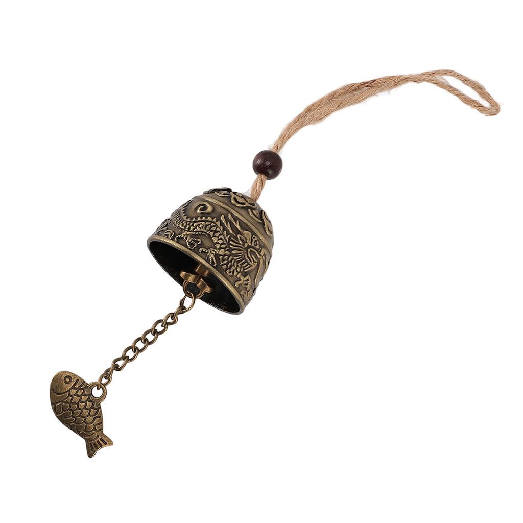 Metallwindspiel mit Seil Vintage Drachenmuster Hängeglocke für Auto Zuhause Garten Hof Dekoration