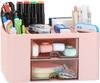 VitalBloom Desk Organizer, Tabletop Storage, No Assembly Required, Pen Holder, Drawer, Remote Control Rack, Multifunctional Storage, Stationery