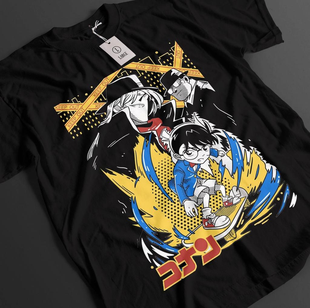 Detective Conan Shirt Case Closed Tshirt Gin T-Shirt Vermouth Akai Ran Anime Tee