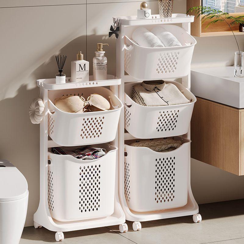 Three-Tier Laundry Hamper and Storage Shelf for Clothes, Underwear, and Socks