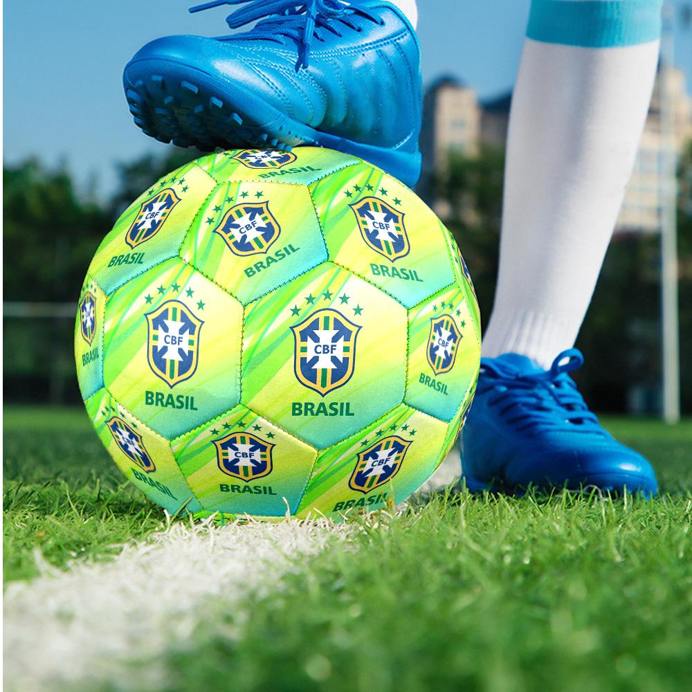 Brazil National Football Team Theme Soccer Ball Size 5 Soccer Ball Soft Touch Professional Training Football for Outdoor Sports