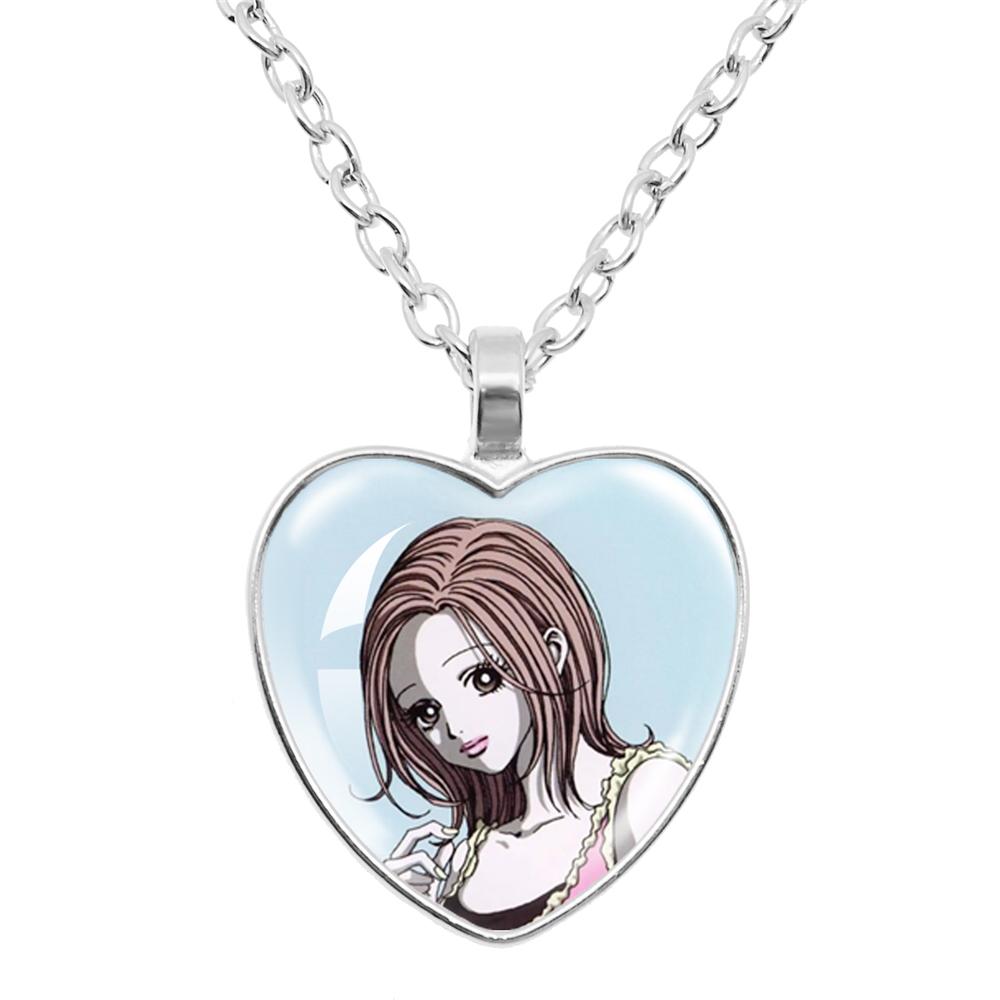 Ai Yazawa Osaki Nana Anime Glass Heart NecklaceDIY Handmade Creative For Women's Birthday Gift Jewelry
