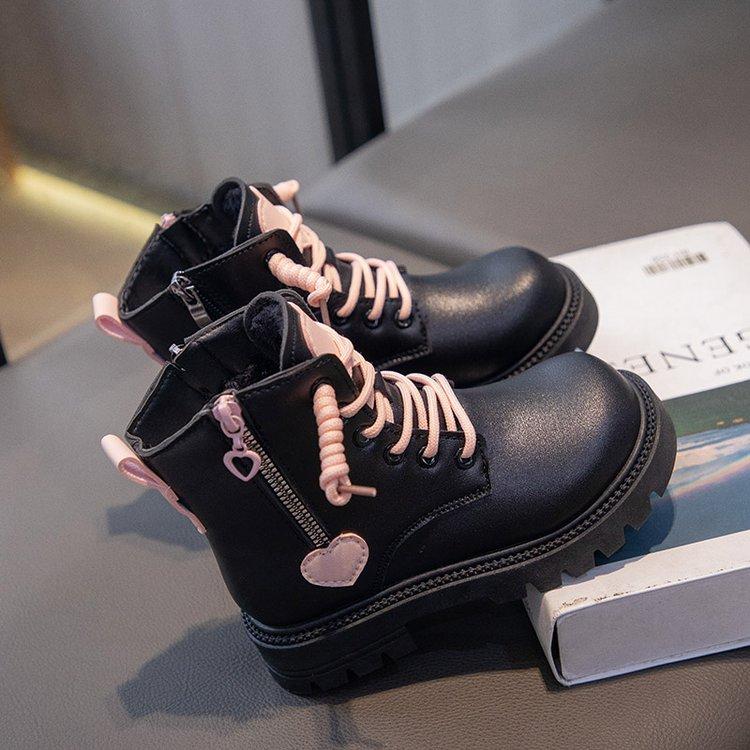 Girls Warm Ankle Boots Fashion Double Zip Kids Beautiful Princess Boots Non-slip Children Performance Catwalk Boots Winter New