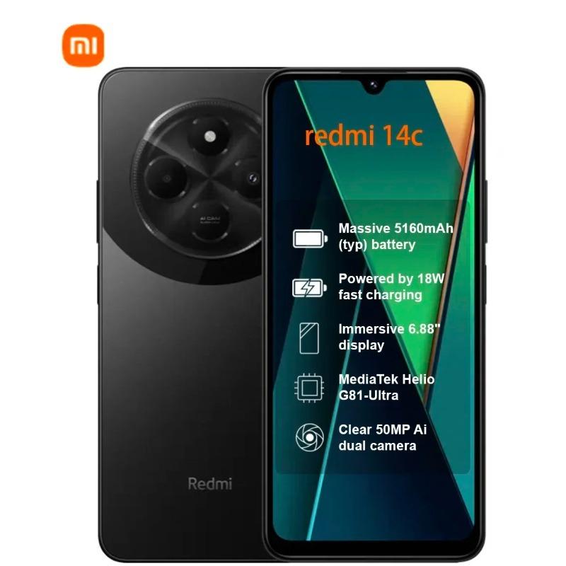 Xiaomi Redmi 14C 8+256G 4G Globale Version Immersion 6.88'' 120Hz Display 50MP KI Dual-Kamera Massiver 5160mAh Akku 18W Schnellladung