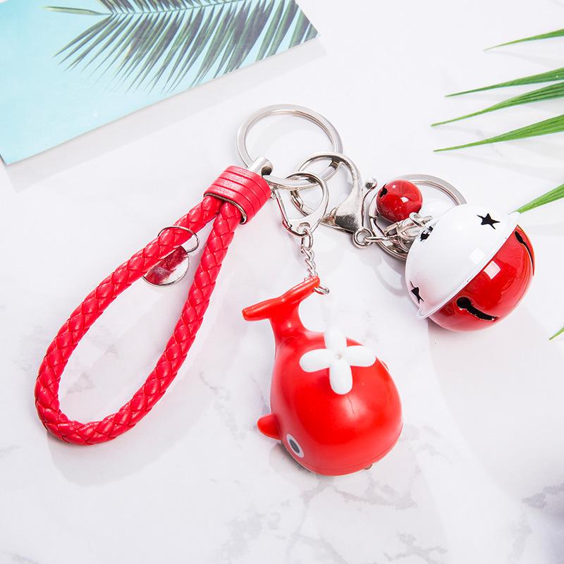 Whale LED Sound Keychain Mini Flashlight & Bag Pendant