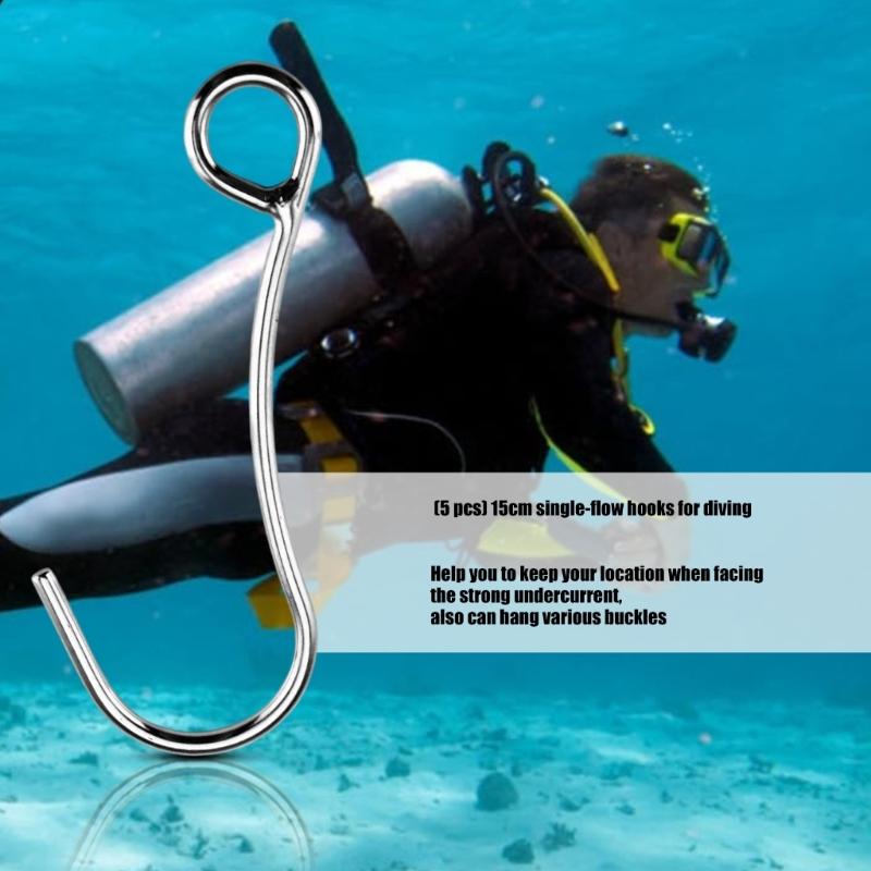 Heavy Type Single Flows Swimming Hook Rustproofed Stainless Steel For Diving Accessories Secure Fastening