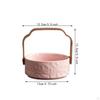 Decorative Basket with Wooden Handle, Ceramic Fruit Bowl Holder, Bread for Home Picnic Table