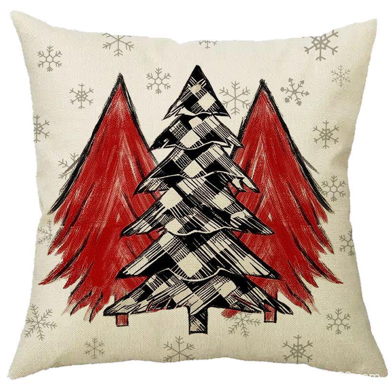 

Наволочка с рождественским принтом из льна для дома, дивана, автомобиля и офиса 45cm x 45cm