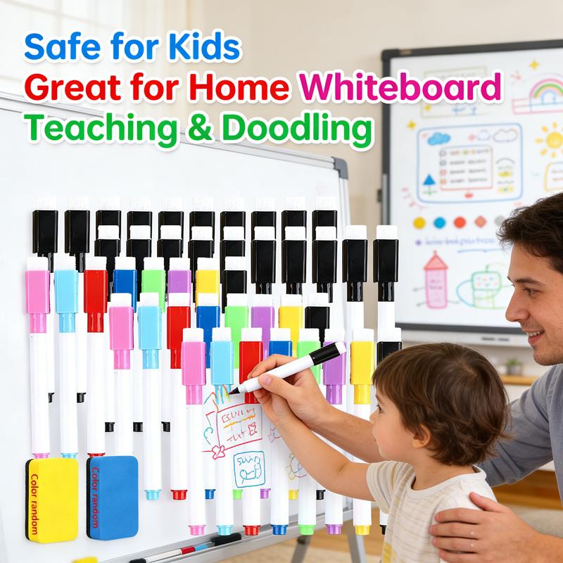 1-100Pcs Magnetic Erasable Whiteboard Pen Stationery Office Teaching Supplies for Blackboard Student Dry Erase Markers