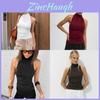 Street Style Backless Sleeveless T Shirt For Women With Polyester Spandex Fabric For Spring 2025