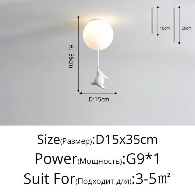 Cartoon Bear Baby Led Chandeliers Balloon Lights Children Bedroom Living Dining Room Pendant Hanging Lightings Designer Lamps