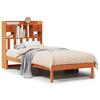 Solid Wood Bed with Shelf Without Mattress Wax Brown 75 x 190 cm