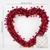 Uflower Heart-Shaped Frame Arch Wedding Backdrop Luxury Red Rose Floral Arrangement Decor with Cloth Base for Special Occasions