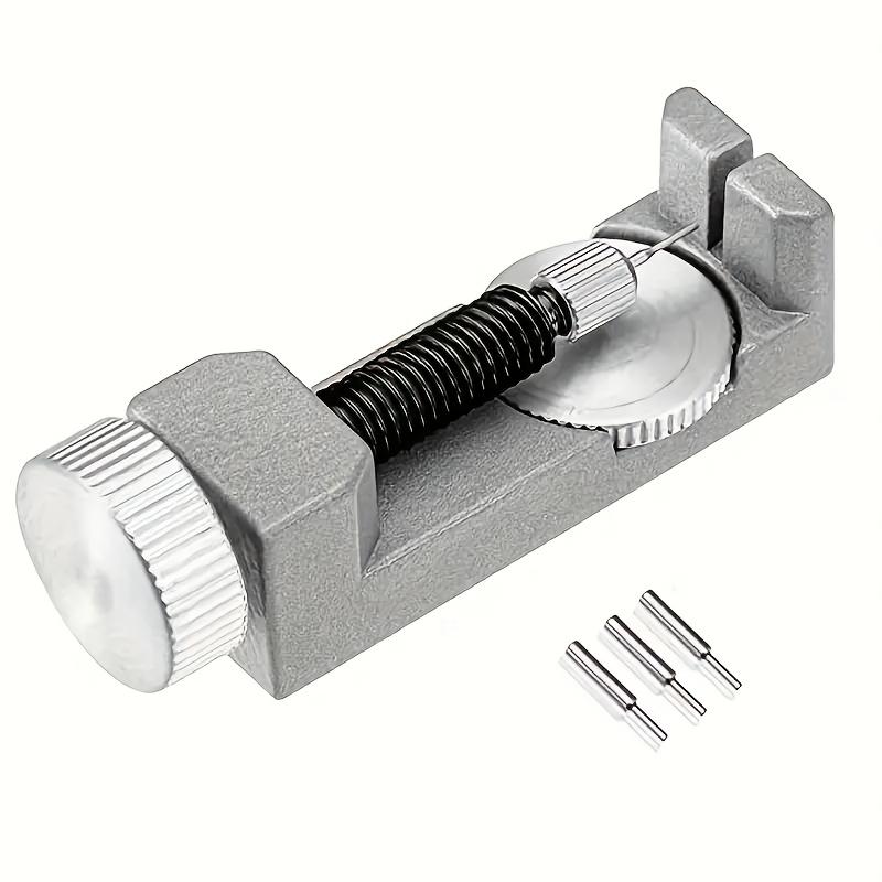 Silvery Metal Watch Band Strap Bracelet Link Pin Remover Tool Kit with 3pcs Needles, Adjustable Watch Repair Tool, No Power Required