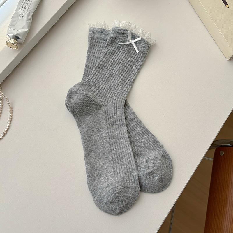 Bell accessories socks women's spring and summer cotton socks with German training shoes summer bow stacking socks tide