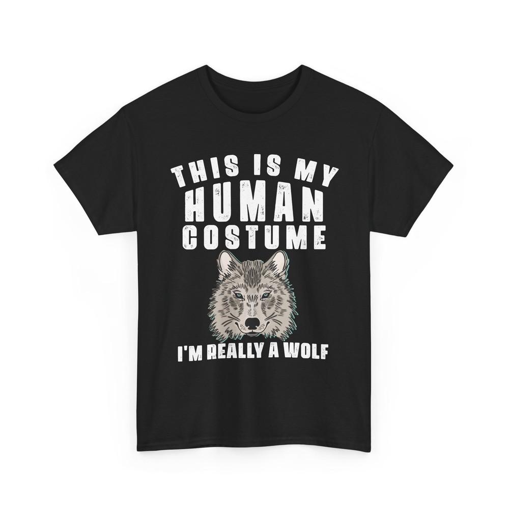 Футболка с волком, Это мой человеческий костюм, на самом деле я волк, Любителю животных, Смешная футболка, Унисекс футболка XXL