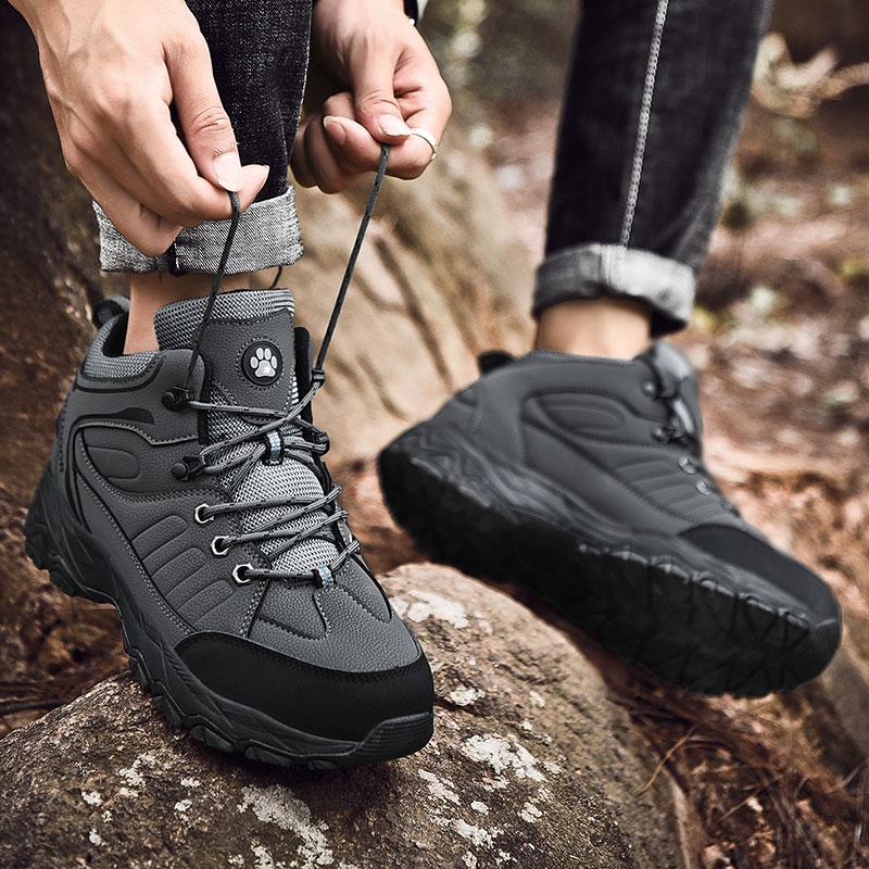 Fashion High-Top Adventure Sneakers Durable Grip Non-Slip Lace-Up Comfort Ideal for Hiking Boots Men Footwear Outdoor Motorcycle Boots